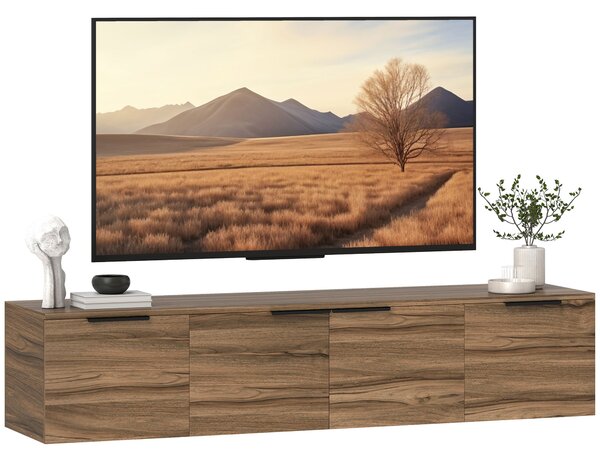 Mobile Sospeso con Armadietti in Stile Industriale 150x35x32 cm in Truciolato Marrone