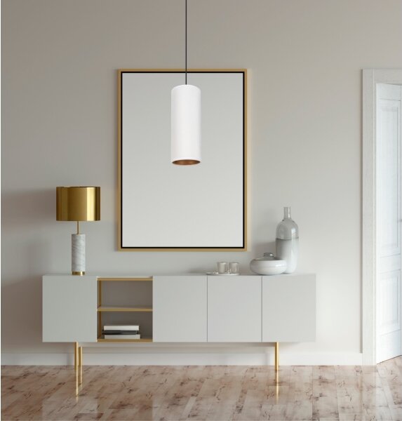 Lampadario a cavo AVALO 1xE27/60W/230V bianco/rame