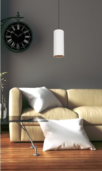 Lampadario a cavo AVALO 1xE27/60W/230V bianco/rame