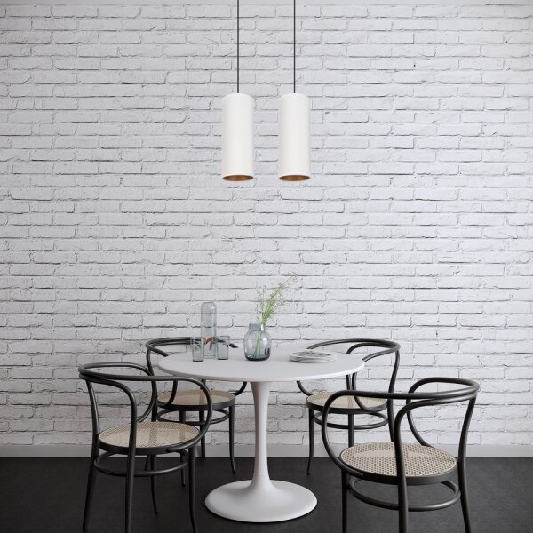 Lampadario a cavo AVALO 2xE27/60W/230V bianco/rame