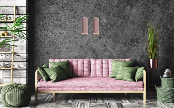 Lampadario a cavo AVALO 2xE27/60W/230V rosa/rame