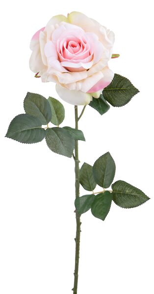 3 Rose Artificiali Aperta Altezza 65 cm Rosa