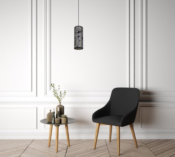 Lampadario a sospensione con filo AVALO 1xE27/60W/230V grigio/nero