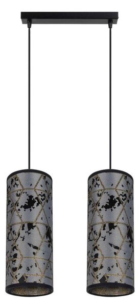 Lampadario a sospensione con filo AVALO 2xE27/60W/230V grigio/nero