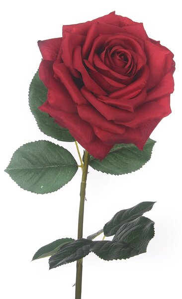 2 Rose Artificiali Aperta Altezza 79 cm Rosso