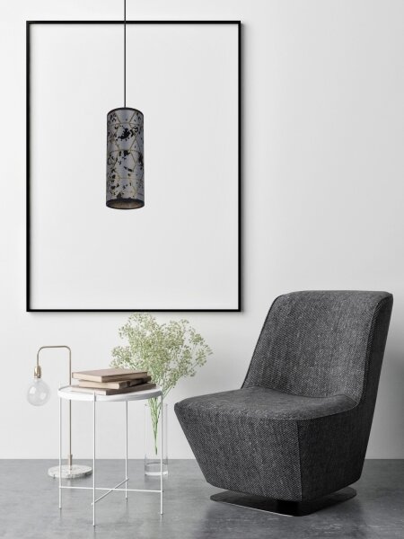 Lampadario a sospensione con filo AVALO 1xE27/60W/230V grigio/nero