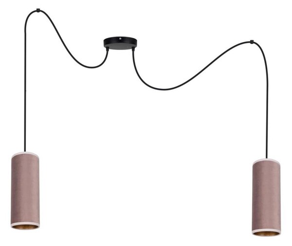 Lampadario a sospensione AVALO 2xE27/60W/230V rosa/rame