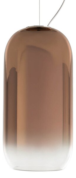 Lampada a sospensione Artemide, Gople, dimmerabile, Marrone / Ruggine, Soggiorno, Vetro, Design