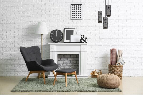 Lampadario a sospensione con filo AVALO 3xE27/60W/230V diametro 35 cm grigio/nero