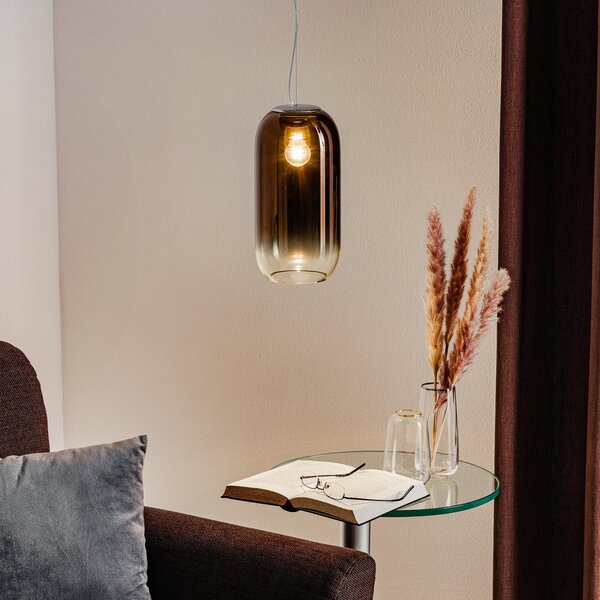 Lampada a sospensione Artemide, Gople Mini, dimmerabile, Bronzo / Ottone anticato, Soggiorno, Vetro, Design
