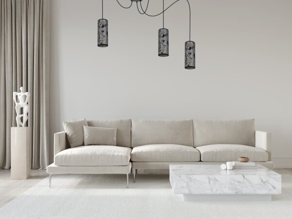 Lampadario a sospensione con filo AVALO 3xE27/60W/230V ragno grigio/nero