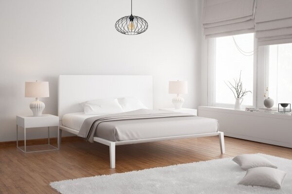 Lampadario a sospensione con filo CORRINI 1xE27/60W/230V diametro 34 cm nero/limpido