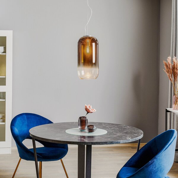 Lampada a sospensione Artemide, Gople, dimmerabile, Bronzo / Ottone anticato, Soggiorno, Vetro, Design