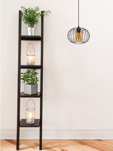 Lampadario a sospensione con filo CORRINI 1xE27/60W/230V diametro 25 cm nero/beige