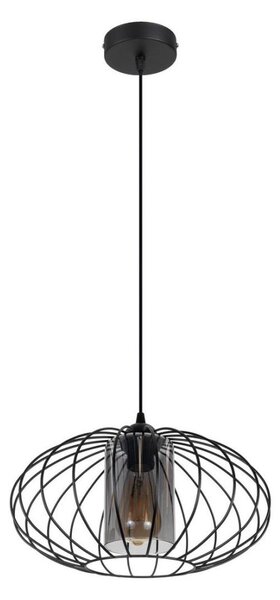 Lampadario a sospensione con filo CORRINI 1xE27/60W/230V diametro 34 cm nero/grigio