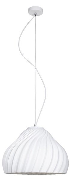 Lampadario a sospensione con filo SILVO 1xE27/60W/230V diametro 38 cm bianco