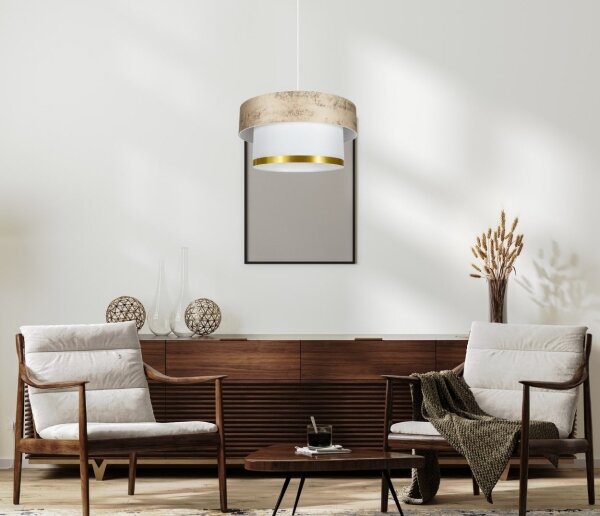 Lampadario a sospensione con filo RESSA 1xE27/60W/230V oro