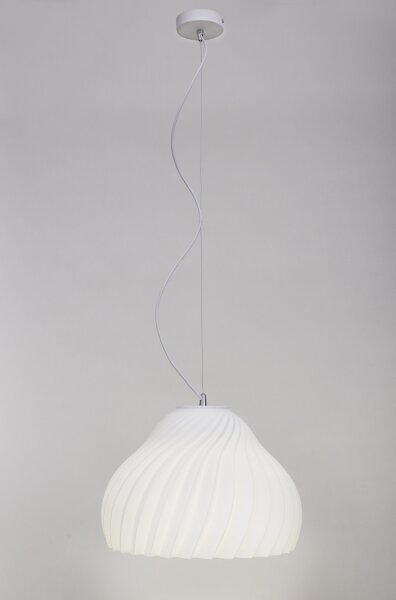 Lampadario a sospensione con filo SILVO 1xE27/60W/230V diametro 38 cm bianco