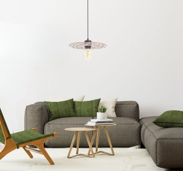 Lampadario a sospensione con filo FALCO 1xE27/60W/230V diametro 30 cm beige