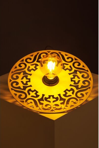 Lampadario a sospensione con filo FALCO 1xE27/60W/230V diametro 30 cm beige