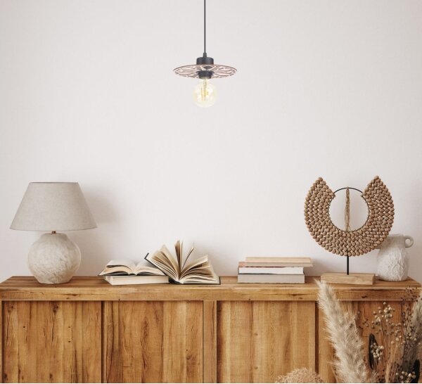 Lampadario a sospensione con filo FALCO 1xE27/60W/230V diametro 20 cm beige