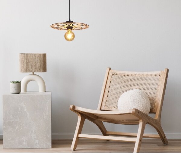 Lampadario a sospensione con filo FALCO 1xE27/60W/230V diametro 30 cm beige