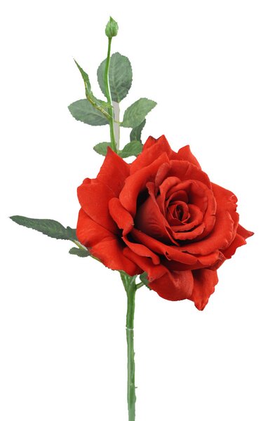 2 Rose Artificiali Regina Altezza 42 cm Rosso