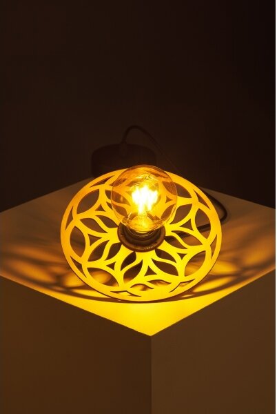 Lampadario a sospensione con filo FALCO 1xE27/60W/230V diametro 20 cm beige