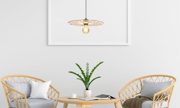 Lampadario a sospensione con filo FALCO 1xE27/60W/230V diametro 40 cm beige