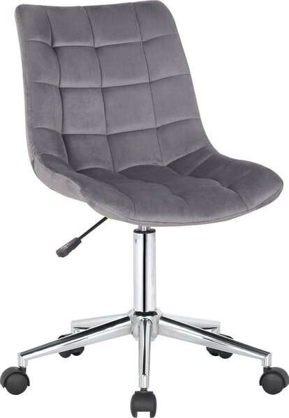 Sedia da ufficio in velluto - Sedia da ufficio ergonomica - Funzione regolabile in altezza e girevole | Colore: Grigio