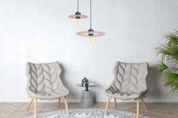 Lampadario a sospensione con filo FALCO 1xE27/60W/230V diametro 30 cm beige