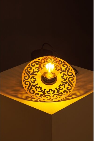 Lampadario a sospensione con filo FALCO 1xE27/60W/230V diametro 20 cm beige