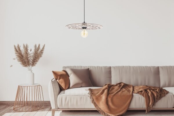 Lampadario a sospensione con filo FALCO 1xE27/60W/230V diametro 40 cm beige