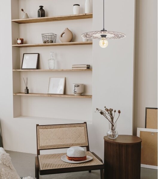 Lampadario a sospensione con filo FALCO 1xE27/60W/230V diametro 40 cm beige