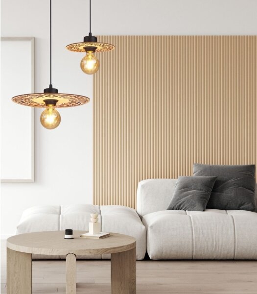 Lampadario a sospensione con filo FALCO 1xE27/60W/230V diametro 20 cm beige