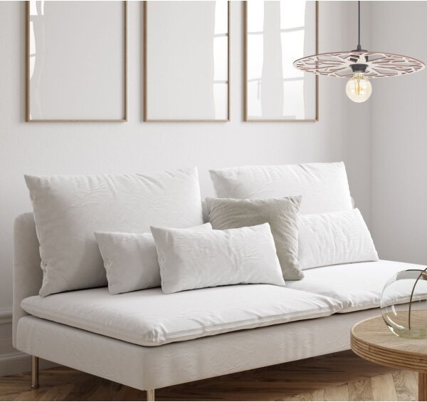 Lampadario a sospensione con filo FALCO 1xE27/60W/230V diametro 40 cm beige