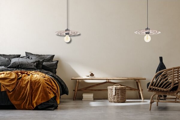 Lampadario a sospensione con filo FALCO 1xE27/60W/230V diametro 30 cm beige