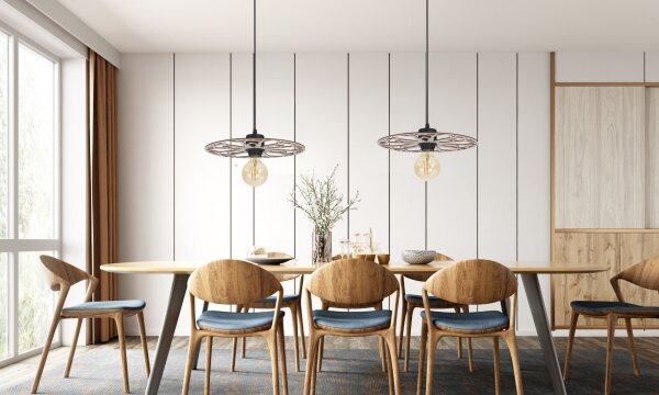Lampadario a sospensione con filo FALCO 1xE27/60W/230V diametro 40 cm beige