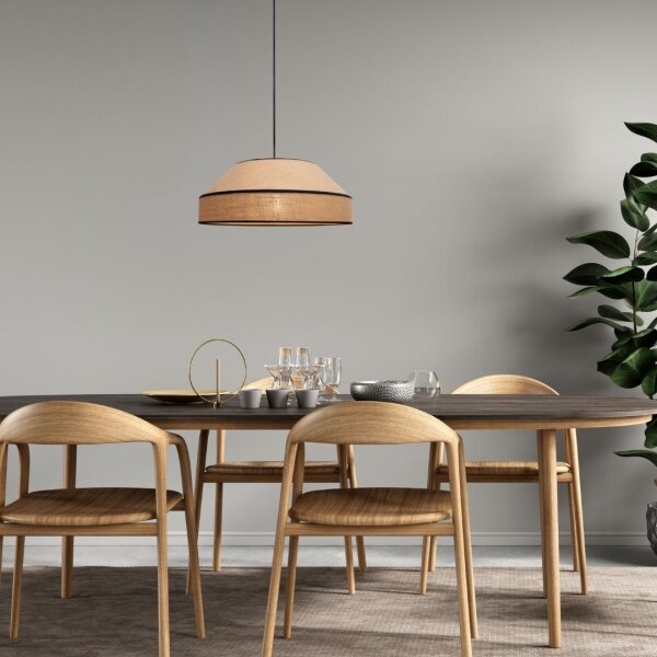 Lampadario a sospensione con filo MANISO 1xE27/60W/230V diametro 45 cm beige