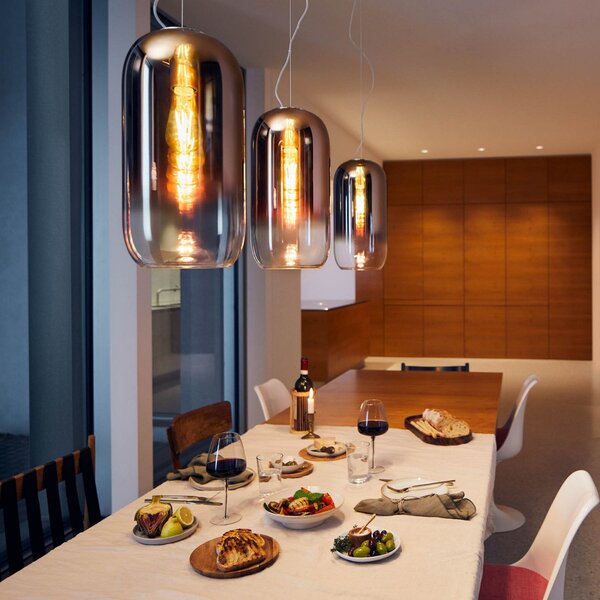 Lampada a sospensione Artemide, Gople, dimmerabile, Rame, Soggiorno, Vetro, Design