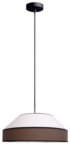 Lampadario a sospensione con filo MANISO 1xE27/60W/230V diametro 45 cm bianco/marrone