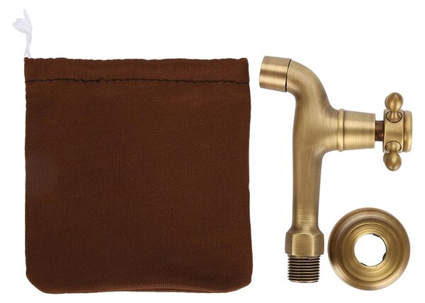 Rubinetto vintage da parete in ottone massiccio, con un unico tubo per l'acqua fredda, per lavello da cucina, lavabo o piscina (lungo)