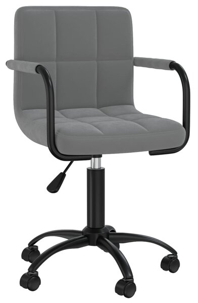 VidaXL Sedia da ufficio girevole in velluto grigio scuro