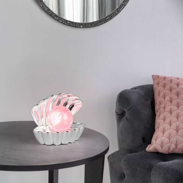 Reality Leuchten Lampada da tavolo a LED Shelly, Cromo / Argento, Soggiorno / Sala da pranzo, Plastica, Giovanile, Lampada da tavolo LED