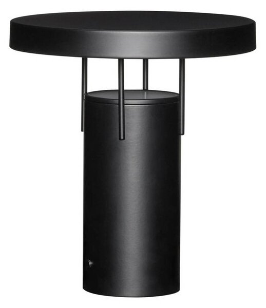 Hübsch HÜBSCH lampada LED da tavolo a ricarica BringMe, nero opaco, altezza 28 cm dimmerabile, Nero, Metallo, Moderno