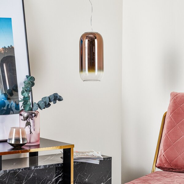 Lampada a sospensione Artemide, Gople Mini, dimmerabile, Rame, Soggiorno, Vetro, Design