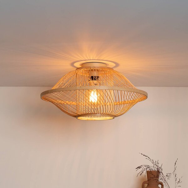 Good & Mojo Plafoniera soffitto Maui, dimmerabile, Legno chiaro, Soggiorno / Sala da pranzo, bambù, Design, Plafoniera