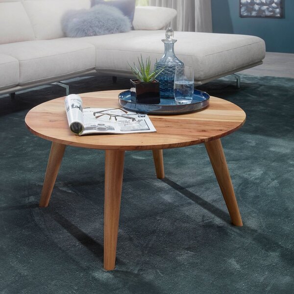 FineBuy Tavolino in acacia Legno massiccio 75x40x75 cm Tavolino in stile country | Tavolino da soggiorno Elegante Piccolo | Tavolino da salotto de