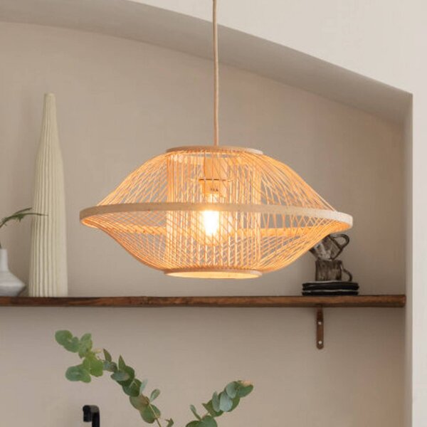 Good & Mojo Lampada a sospensione Maui, dimmerabile, Legno chiaro, Soggiorno / Sala da pranzo, bambù, Design, Lampada a sospensione