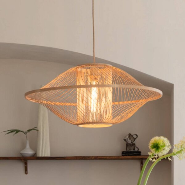 Good & Mojo Lampada a sospensione Maui, dimmerabile, Legno chiaro, Soggiorno / Sala da pranzo, bambù, Design, Lampada a sospensione